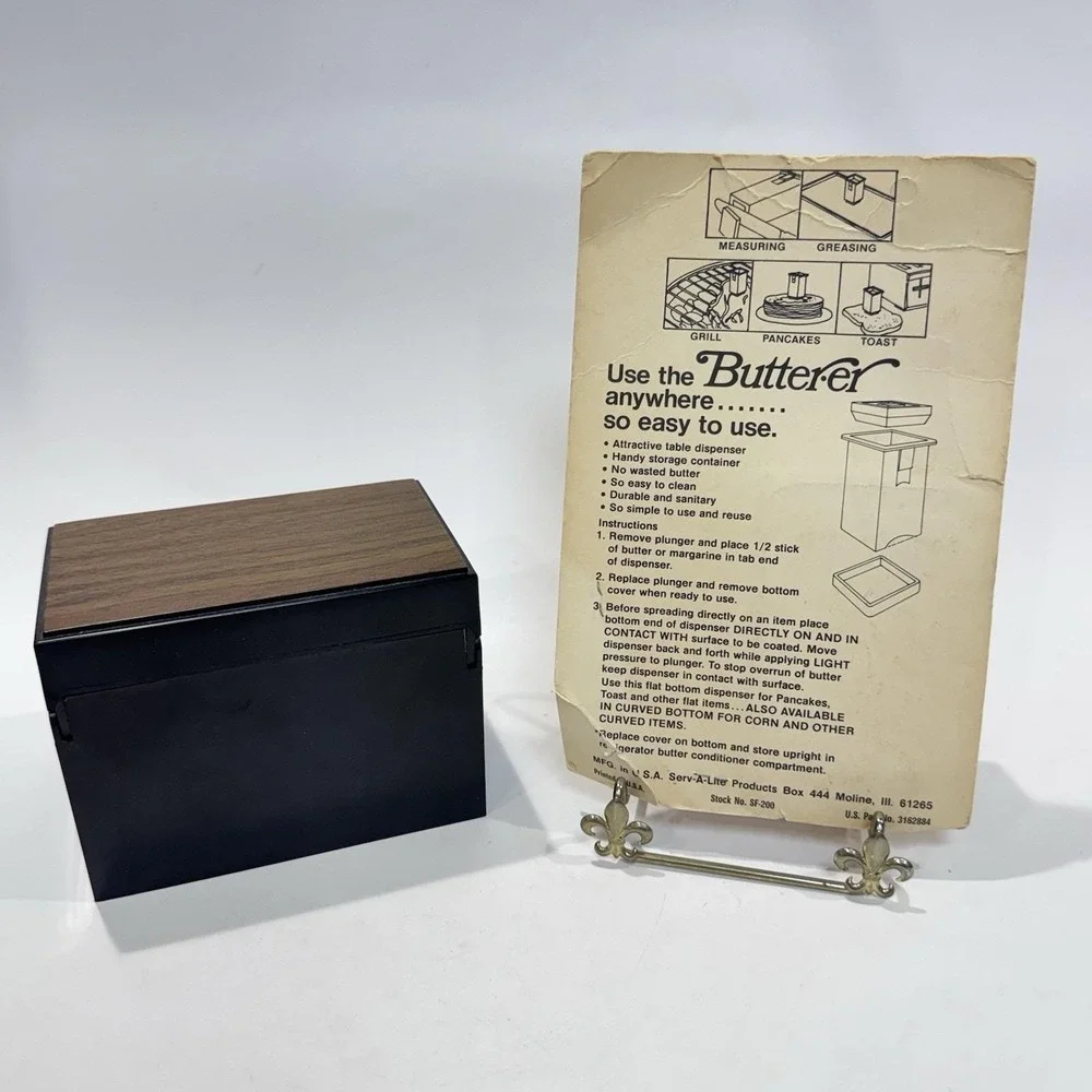 Vintage Retro Kitchen Lot Micro Meals Microwave Recipe Box & Butter-er NOS‎